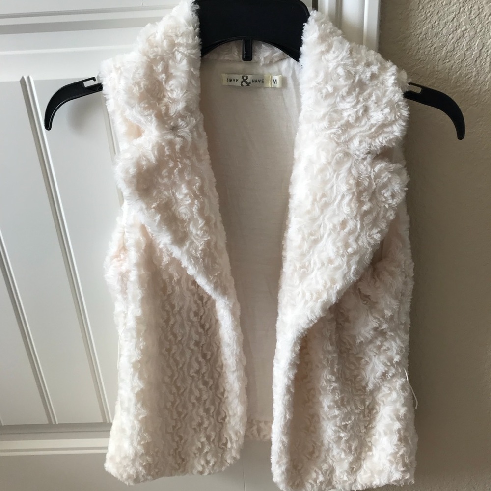 Fur white vest